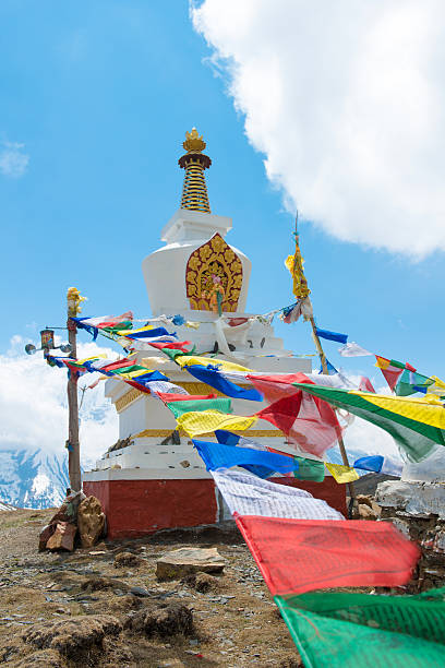 istock Buddhist stupa with colorful prayer flags in Himalaya 536273439