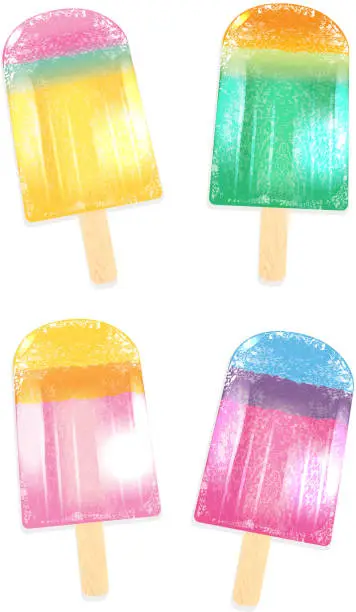 Vector illustration of Summer popsicle set