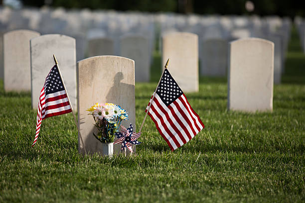 istock military cemetery headstones mark dead veterans graves 536275678
