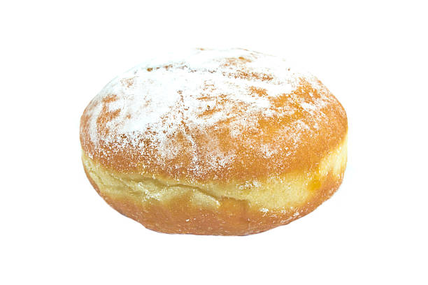 istock Berliner donut powdered with sugar isolated on white 536276915