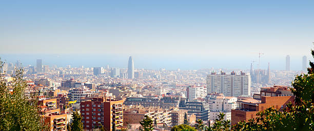 istock Barcelona skyline with Mediterranean sea view 536277235