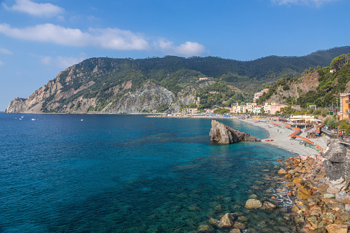 Beach of Monterosso al Mare, one of the villages of Cinque Terre in the northern italian coast.