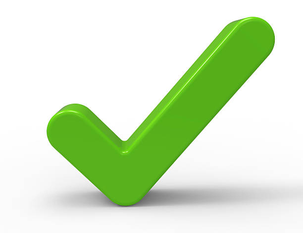 3 d зеленый флажок - yes no push button questionnaire стоковые фото и изображения