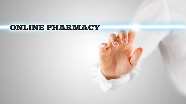 istock Man activating an online pharmacy search bar 536285939
