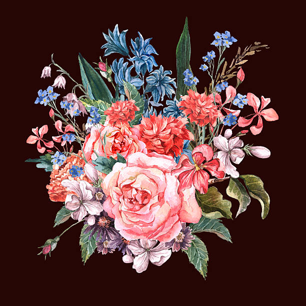 istock Greeting Card Floral Bouquet with roses 536286575