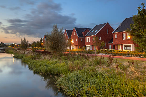 istock Modern ecological suburban street 536287645