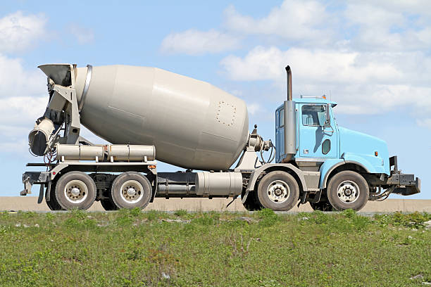 istock Cement Truck On Highway, Side View 536289217