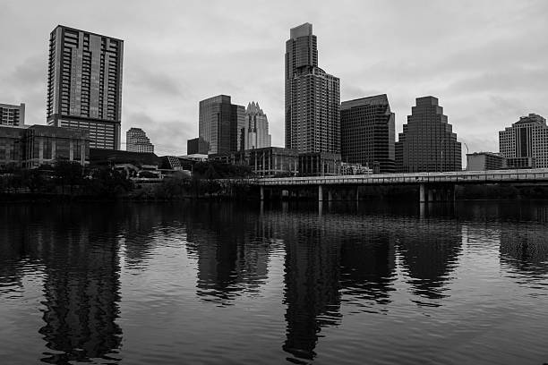 istock Austin Skyline Black white Skyline Cityscape Town lake reflections 536289597