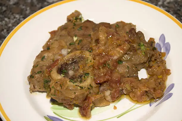 tasty Italian dish with of veal marrowbone