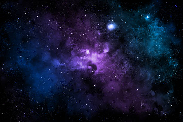 galaxie de nébuleuse coloré, nuages et lumières de - nebula photos et images de collection