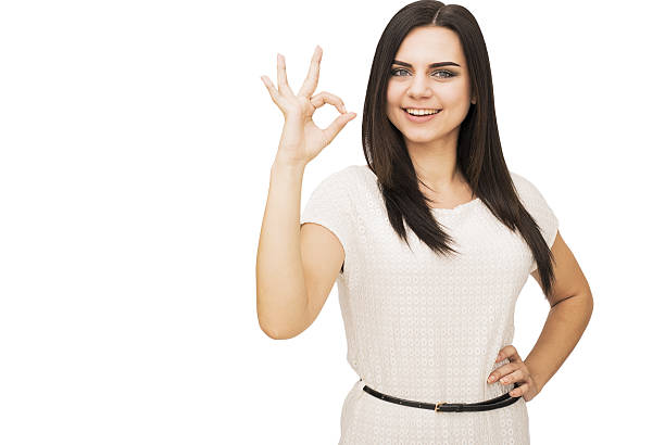 istock Happy young woman isolated on white background 536291678
