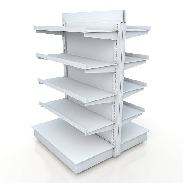 istock Racks shelves 2 side for products showing in isolated background 536310467