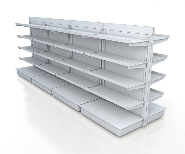 istock white racks shelves for products showing in isolated background 536313645