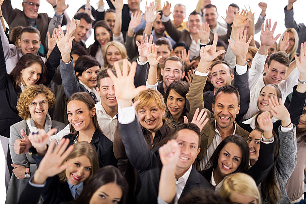istock Large group of cheerful business people. 536316539
