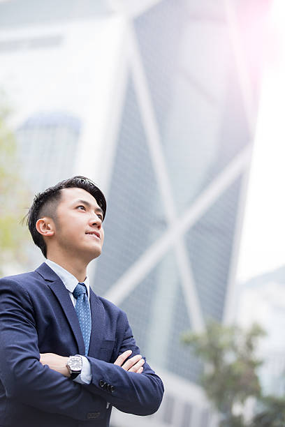 istock Business man smile look something 536325482