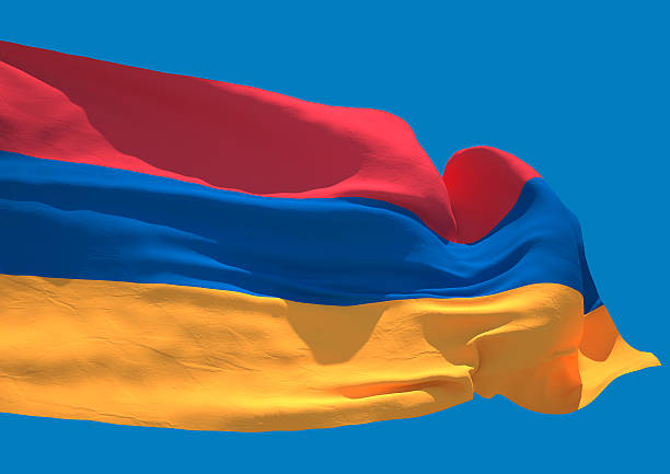 Armenia wave flag HD Armenia wave flag HD Republic of Armenia dormant volcano stock pictures, royalty-free photos & images