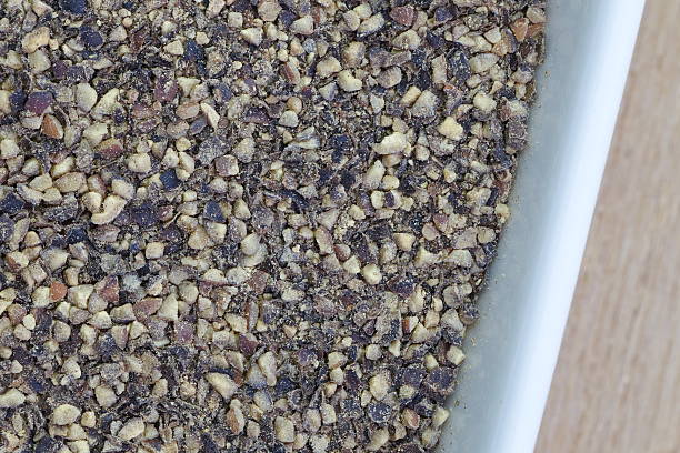 istock Close - up Black pepper powder in white bowl 536349619