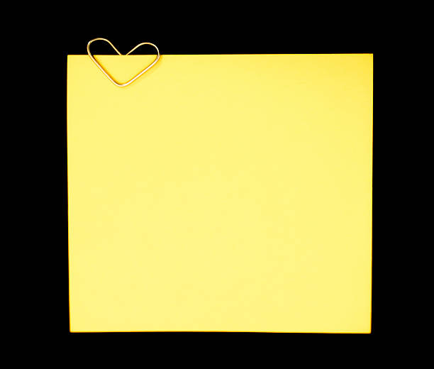 Adhesive Yellow note love stock photo