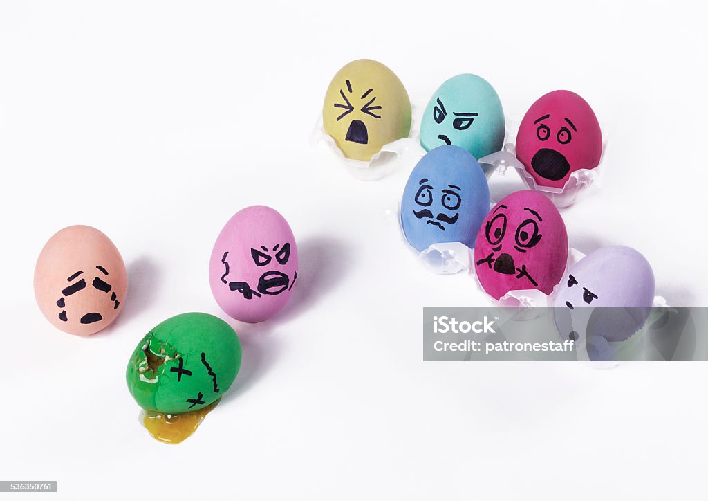 Killer egg threatening other eggs 2015 Stock Photo