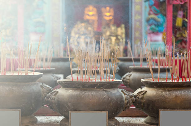 istock Burning incense in pot soft focus at Chinese temple 536350795