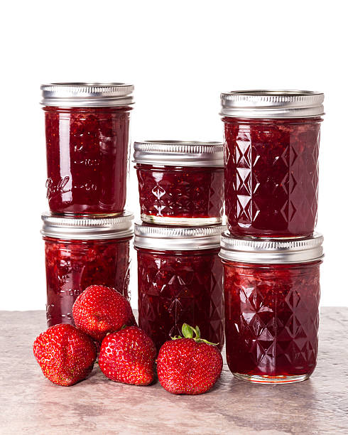 istock Fresh strawberries preserved in jars 536351245