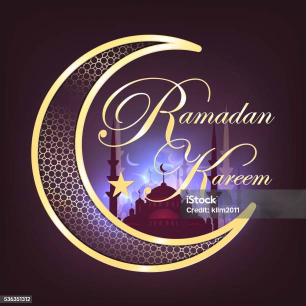 Ramadan Kareem Cartolina Di Auguri - Immagini vettoriali stock e altre immagini di A forma di stella - A forma di stella, Arabesco - Stili, Arabia