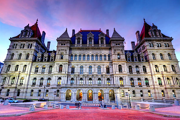 istock New York State Capitol at dusk 536352655