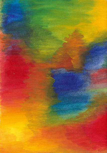 istock Abstract Green, Red, Purple, Blue, Yellow Painting 536404203