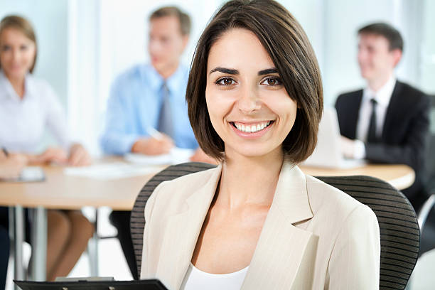 istock Business woman with team 536404485