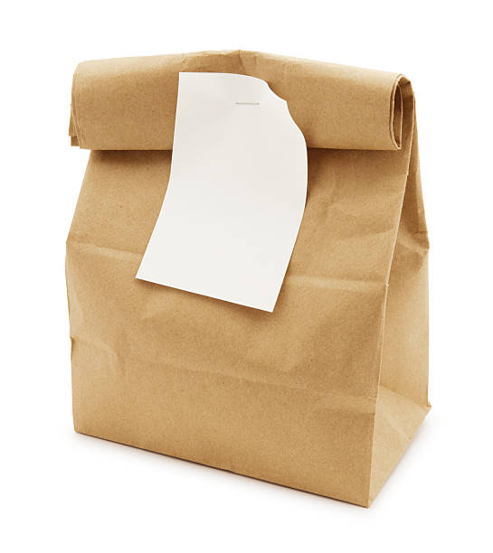 packpapier mittagessen tasche (path) - lunch take out food bag paper bag stock-fotos und bilder