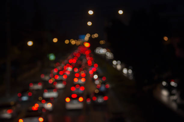 istock Blur bokeh traffic jam in rush hour 536405549