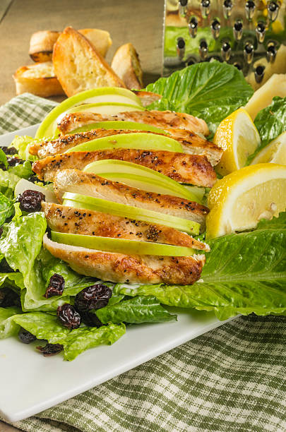 pomme, canneberge salade de poulet - apple chicken chicken breast chicken salad photos et images de collection