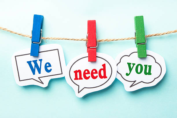 We need you We need you concept paper speech bubbles with line on the light blue background. dependency photos stock pictures, royalty-free photos & images