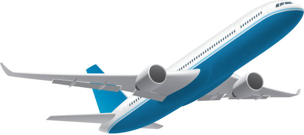 Airplane Gradient and transparent effect used. airplane clipart stock illustrations