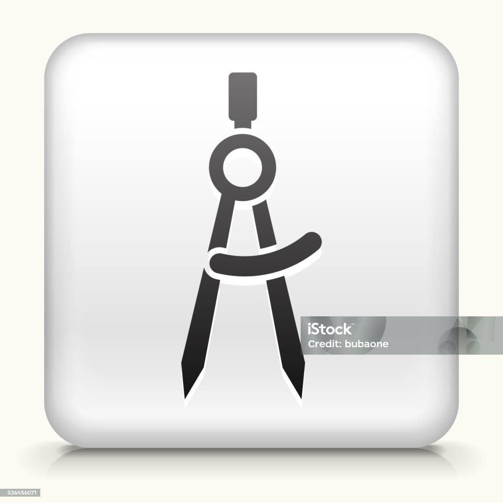 Square Button With Math Compass Stock Illustration - Download Image Now ...