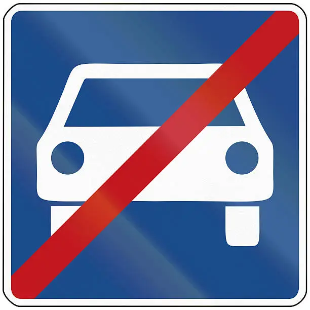 German traffic sign: End of fast traffic highway.