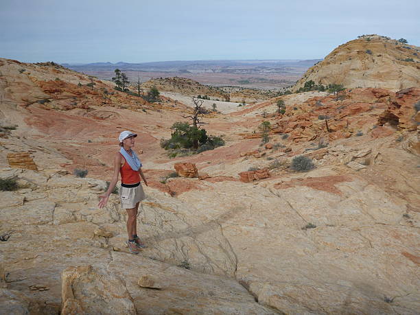 istock Woman in slickrock wilderness 536457185