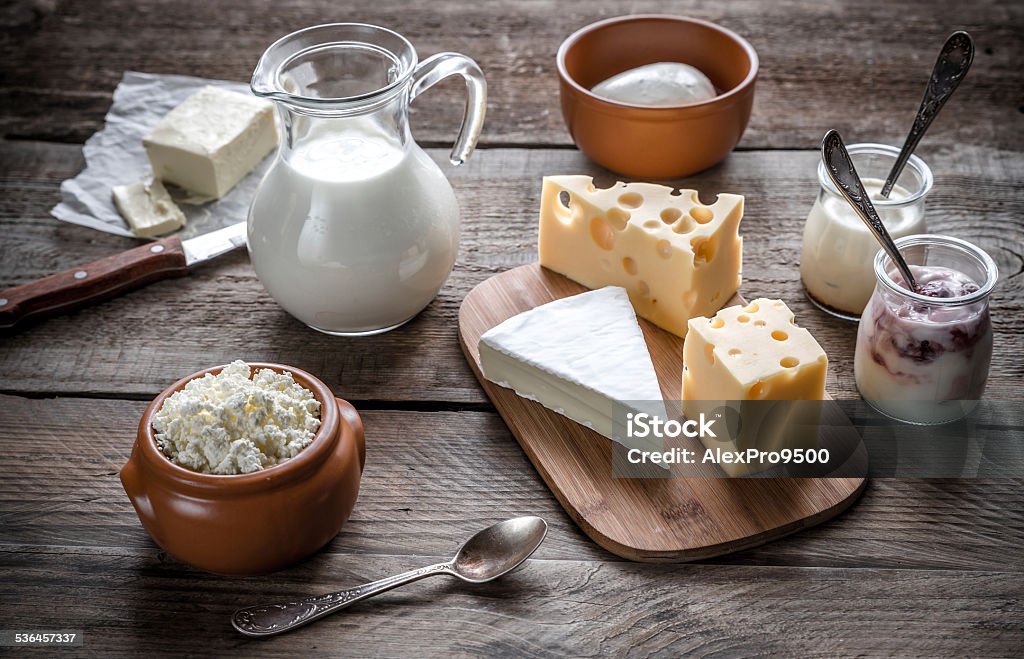 Various types of dairy products Dairy Product Stock Photo