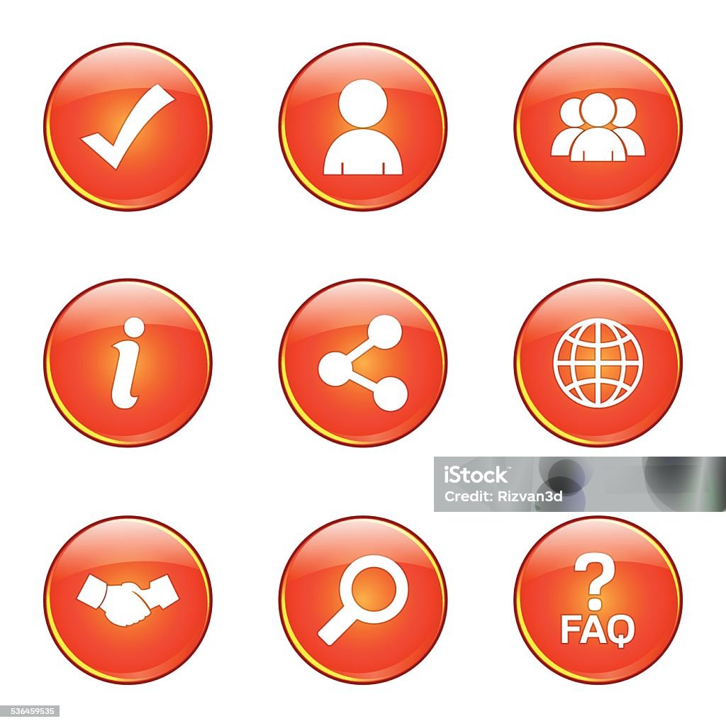 Web Internet Orange Vector Button Icon Design Set 2 2015 stock vector