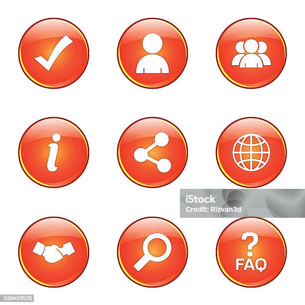 Web Internet Orange Vector Button Icon Design Set 2 Stock Illustration - Download Image Now