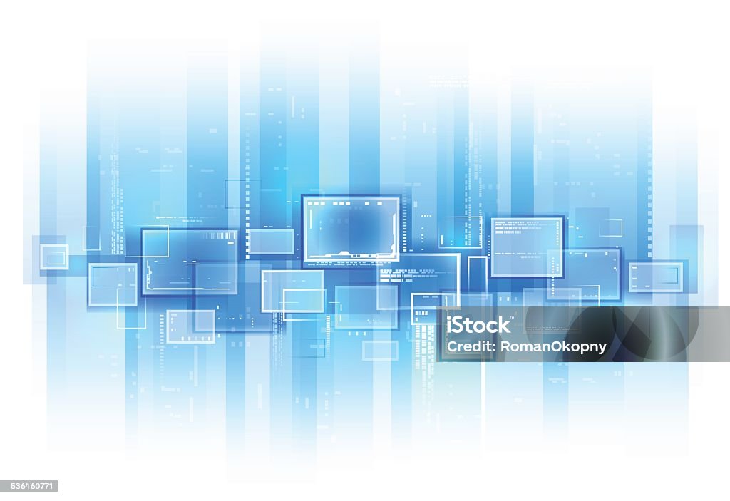 Blue Tech Background Stock Illustration - Download Image Now ...