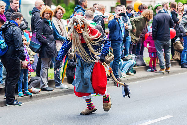 Berlin, Germany - May 15, 2016: unidentified artists and other people at the Carnival of Cultures, an annually festival in Berlin. The processions, dance and music events celebrate peace, tolerance, and multiculturalism