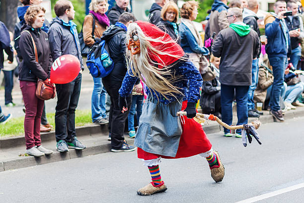 Berlin, Germany - May 15, 2016: unidentified artists and other people at the Carnival of Cultures, an annually festival in Berlin. The processions, dance and music events celebrate peace, tolerance, and multiculturalism