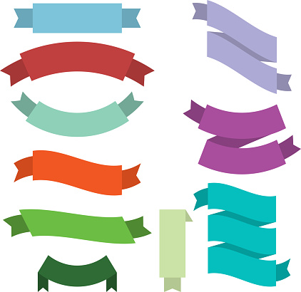 Big Ribbons Back Big Ribbons Set Isolated On White Background Vector Stock Illustration ...