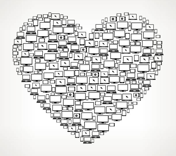 istock Heart Digital Screen and Smart-phone royalty free vector art 536506153