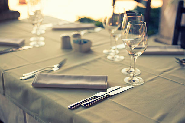 istock Restaurant table set near the sea 536506343