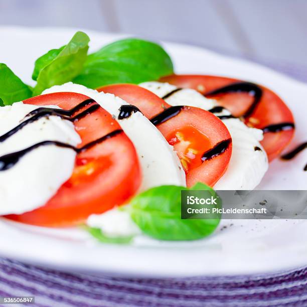 Tomato And Mozzarella Stock Photo - Download Image Now - Balsamic Vinegar, Caprese Salad, 2015