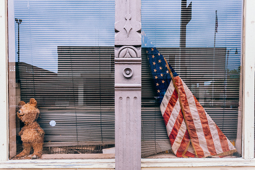 American Flag on a Window, USA