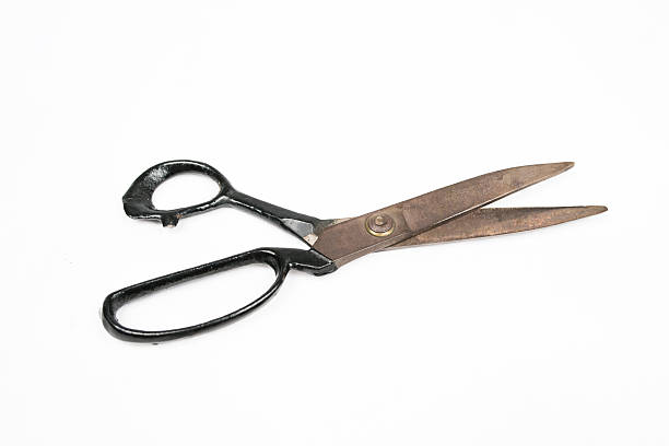 istock wide open old tailor shears isolated on white background 536508919