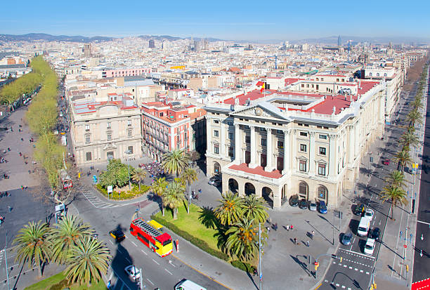 istock Aerial Barcelona view with Ramblas and Colon 536509235